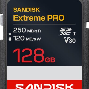 SANDISK 128GB Extreme PRO SD UHS-I Card - Up to 250MB/s Read Speed and 120MB/s Write Speed, 4K UHD, Full HD, U3, and V30 - SDSDXXJ-128G-GSCIN