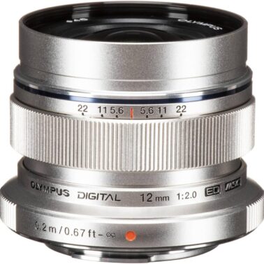 OM SYSTEM Olympus M.Zuiko Digital ED 12mm F2.0 Silver for Micro Four Thirds System Camera, Compact Wide Angle Lens for Starry Sky and Landscape